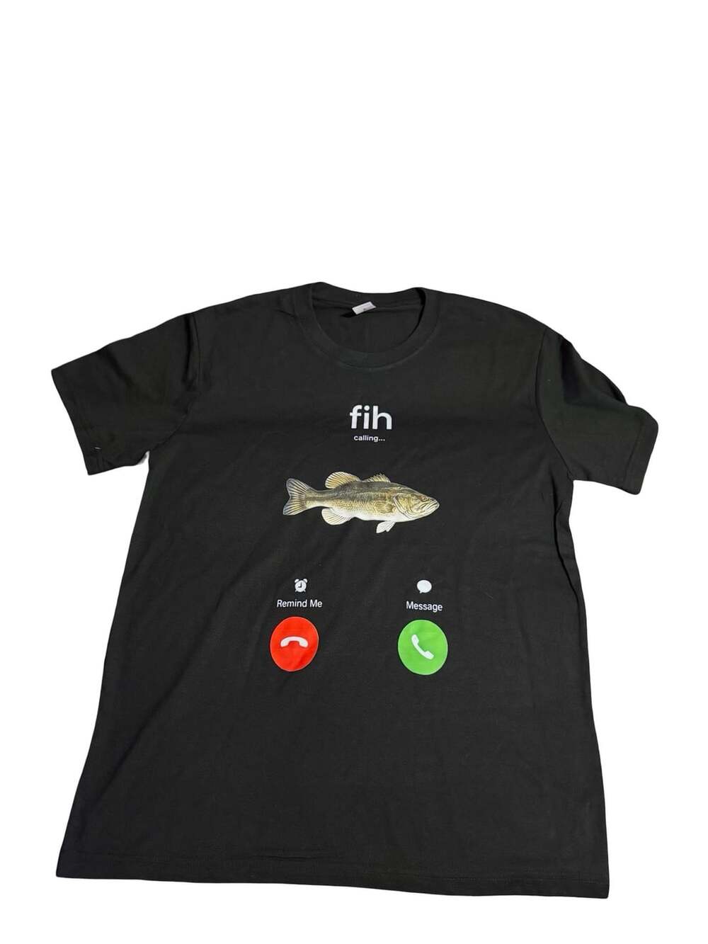 Fih Calling Funny Black T-Shirt